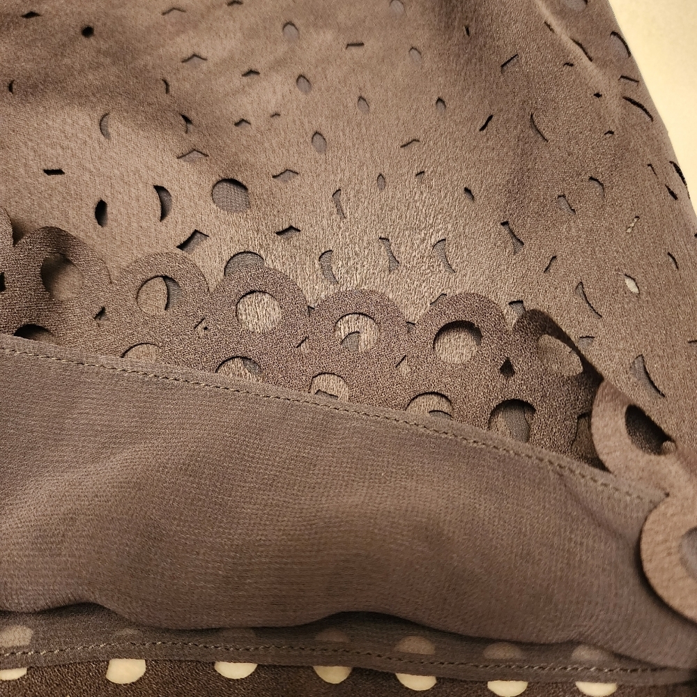 Banana Republic Gray Laser Cut Short Sleeve Blouse - Picture 3 of 12